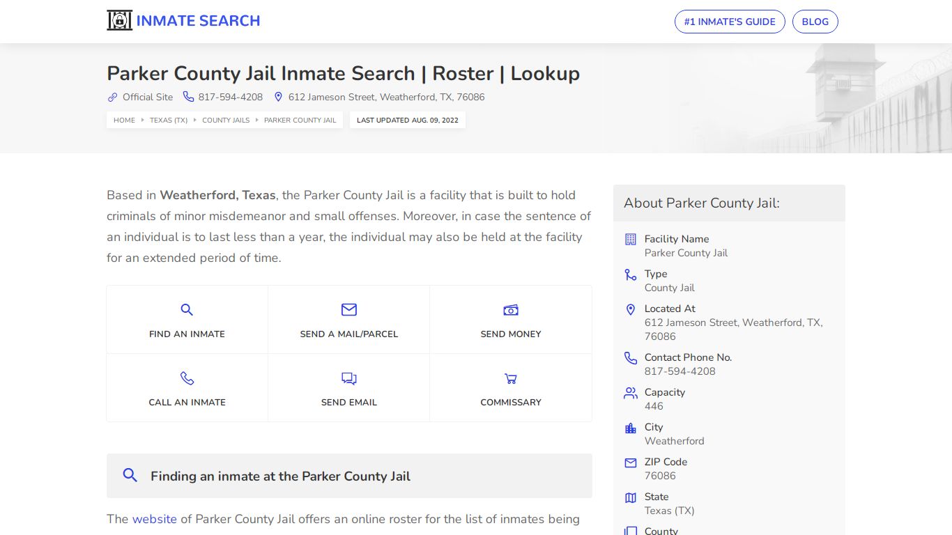 Parker County Jail Inmate Search | Roster | Lookup
